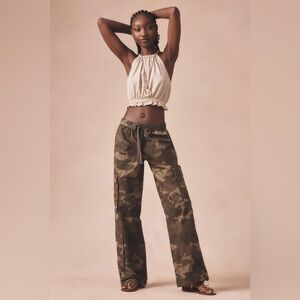 Anthropologie Olive Camouflage Trousers